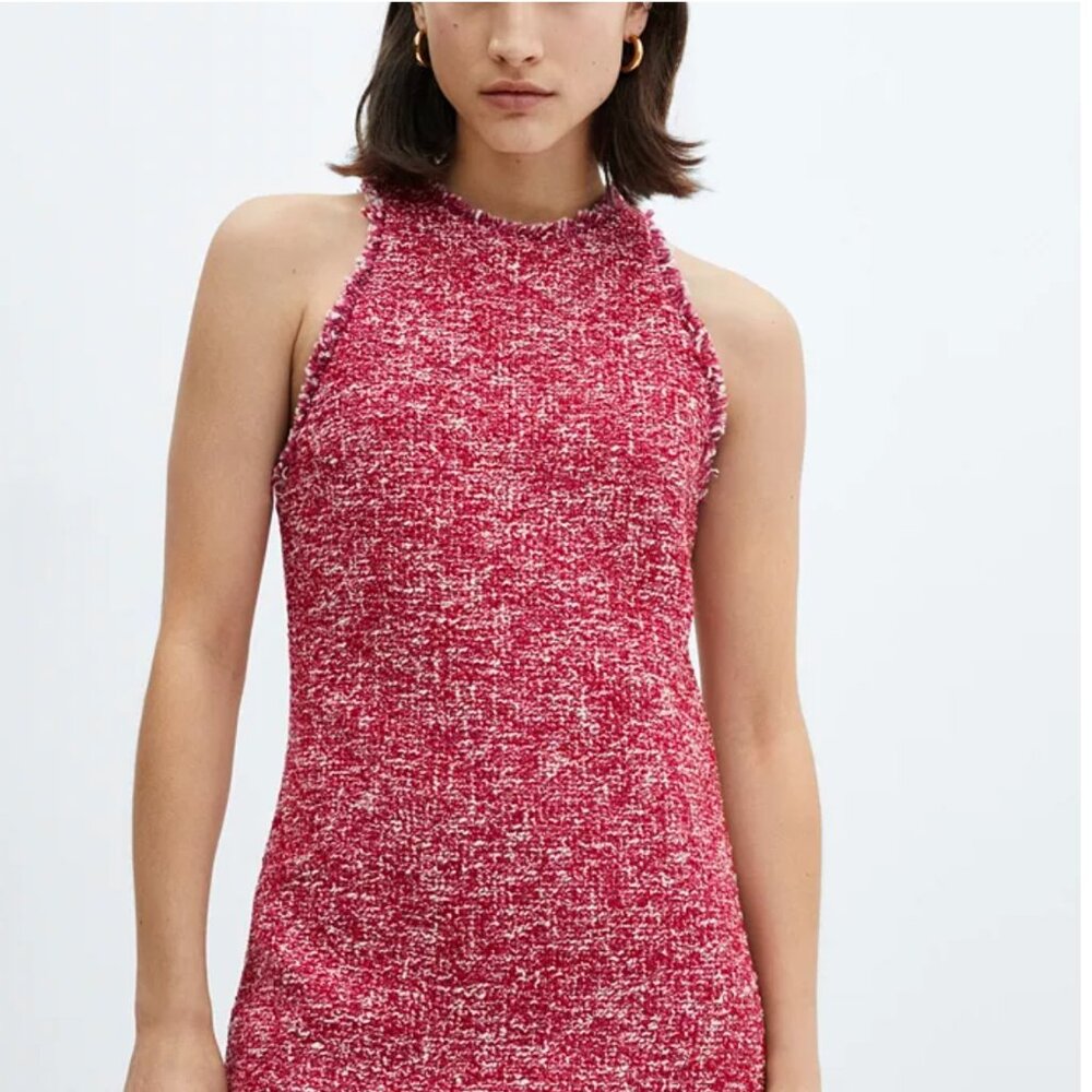 MANGO Women's Tweed Dress - size medium, US 6